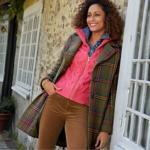 [m] Talbots Plaid Wool Blend Coat – autumn Fall Heritage Colours tailored fit